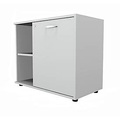 Schäfer Shop Select, Schäfer Shop Select Sideboard, mit Drehtür, abschliessbar, Spanplatte, B 800 x T 420 x H 663 mm, rechts anstellbar, lichtgrau