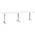 Schäfer Shop Select, Schäfer Shop Select Tisch, elektrisch höhenverstellbar, Boot, T-Fuss, B 2800 x H 640-1300 mm, weiss/weissaluminium