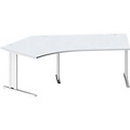 Schäfer Shop Pure Schreibtisch PLANOVA BASIC, B 2165 x 800/800 mm, lichtgrau, Gestell weiß