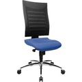 Bürostuhl SSI PROLINE S2, Synchronmechanik, ohne Armlehnen, 3D-Netz-Rückenlehne, Bandscheibensitz, blau/schwarz