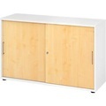 Hammerbacher Schrank V1752S/W/3/BS Weiß 120 x 40 x 74,8 cm