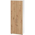 Schränke Breno, 6 OH, abschliessbar, 28 kg je Boden, B 800 x T 420 x H 2156 mm, weiss/Asteiche