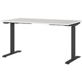 Schreibtisch Agenda, elektrisch höhenverstellbar, B 1400 x T 800 x H 720-1200 mm, Lichtgrau/Schwarz