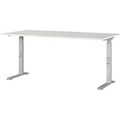 Schreibtisch Agenda, mechanisch höhenverstellbar, B 1600 x T 800 x H 680-910 mm, Lichtgrau/Schwarz
