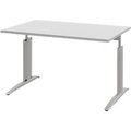 Schreibtisch BARI, Rechteck, Form A, C-Fuss, B 1200 x T 800 mm, hellgrau