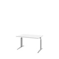 Schreibtisch BARI, Rechteck, Form A, C-Fuss, B 1200 x T 800 mm, weiss