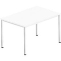 Schreibtisch BEXXSTAR, Rundrohrfuss, Rechteck, B 1200 x T 800 x H 740 mm, weiss