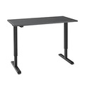 Schreibtisch, elektrisch höhenverstellbar, Rechteck, T-Fuss, B 1300 x T 650 x H 715-1205 mm, graphit/schwarz