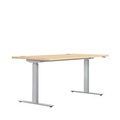 Schreibtisch ERGO DRIVE ED 470, elektrisch höhenverstellbar, Rechteck, T-Fuss, B 1600 x T 800 x H 692-1147 mm, Ahorn/lichtgrau