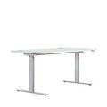Schreibtisch ERGO DRIVE ED 470, elektrisch höhenverstellbar, Rechteck, T-Fuß, B 1600 x T 800 x H 692-1147 mm, lichtgrau