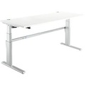 Schreibtisch Komfort, elektrisch höhenverstellbar, Rechteck, C-Fuss, B 1800 x T 800 x H 655-1305 mm, weiss/weissaluminium RAL 9006