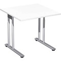 Schreibtisch PALENQUE, C-Fuss, Rechteck, B 800 x T 800 x H 680-820 mm, weiss