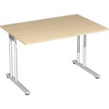 Schreibtisch PALENQUE, C-Fuss, Rechteck, B 1200 x T 800 x H 680-820 mm, Ahorn