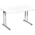 Schreibtisch PALENQUE, C-Fuß, Rechteck, B 1200 x T 800 x H 680-820 mm, weiß