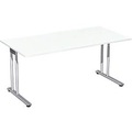 Schreibtisch PALENQUE, C-Fuss, Rechteck, B 1600 x T 800 x H 680-820 mm, weiss