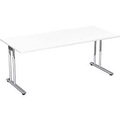 Schreibtisch PALENQUE, C-Fuss, Rechteck, B 1800 x T 800 x H 680-820 mm, weiss