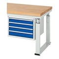 RAU, RAU Unterbau-Schubladencontainer BxT 580 x 650 mm, für Tisch-Serie 600 Schubladenhöhe 4 x 90 mm