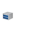 SSI Schäfer, Schubladenkasten zur TOP-Werkbank, Block 2, lichtgrau/blau