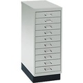 undefined, Schubladenschrank DIN A4, mit 10 Schubladen, 675 mm hoch, lichtgrau