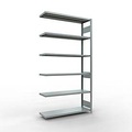 Schulte Lagertechnik Fachbodenregal-Stecksystem MULTIplus 250, Anbauregal, Längenriegel, 2500x1300x400 mm, 6 Böden, verzinkt