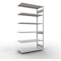 Schulte Lagertechnik Fachbodenregal-Stecksystem MULTIplus 250, Anbauregal, Längenriegel, 2500x1300x600 mm, 6 Böden, lichtgrau