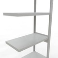 Schulte Lagertechnik Fachbodenregal-Stecksystem MULTIplus 250, Anbauregal, Längenriegel, 2500x750x400 mm, 6 Böden, lichtgrau