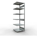 undefined, Schulte Lagertechnik Fachbodenregal-Stecksystem MULTIplus 250, Anbauregal, Längenriegel, 2500x750x800 mm, 6 Böden, verzinkt