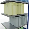 Schulte Lagertechnik Fachbodenregal-Stecksystem MULTIplus 250, Anbauregal, Längenriegel, 2000x1000x800 mm, 5 Böden, enzianblau/verzinkt