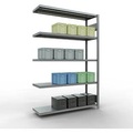 Schulte Lagertechnik Fachbodenregal-Stecksystem MULTIplus 250, Anbauregal, Längenriegel, 2000x1300x400 mm, 5 Böden, verzinkt