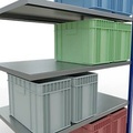Schulte Lagertechnik Fachbodenregal-Stecksystem MULTIplus 250, Anbauregal, Längenriegel, 2000x1300x800 mm, 5 Böden, enzianblau/verzinkt