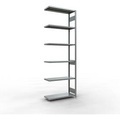 Schulte Lagertechnik Fachbodenregal-Stecksystem MULTIplus 250, Anbauregal, Längenriegel, 3000x1000x400 mm, 7 Böden, verzinkt