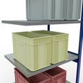 Schulte Lagertechnik Fachbodenregal-Stecksystem MULTIplus 250, Anbauregal, Längenriegel, 3000x1000x800 mm, 7 Böden, enzianblau/verzinkt