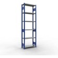 Schulte Lagertechnik Fachbodenregal-Stecksystem MULTIplus 250, Grundregal, Längenriegel, 2500x750x300 mm, 6 Böden, enzianblau/verzinkt