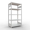 Schulte Lagertechnik, Schulte Lagertechnik Fachbodenregal-Stecksystem MULTIplus 250, Grundregal, Längenriegel, 2000x1000x600 mm, 5 Böden, lichtgrau