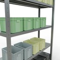 Schulte Lagertechnik Fachbodenregal-Stecksystem MULTIplus 250, Grundregal, Längenriegel, 2000x1300x400 mm, 5 Böden, verzinkt