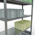 Schulte Lagertechnik, Schulte Lagertechnik Fachbodenregal-Stecksystem MULTIplus 250, Grundregal, Längenriegel, 2000x1300x500 mm, 5 Böden, verzinkt