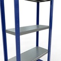 Schulte Lagertechnik Fachbodenregal-Stecksystem MULTIplus 250, Grundregal, Längenriegel, 2000x750x300 mm, 5 Böden, enzianblau/verzinkt