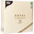 Servietten Papstar Royal Collection, 400 x 400 mm mit ¼-Falz, kompostierbar, FSC®-zertifiziertes Papier in Stoffoptik, champagnerfarben, 5 x 50 Stück