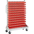 undefined, Sichtrollwagen f. Sichtlagerkästen, einseitig, B 1130 x T 510 x H 1705 mm, 120 x 0,7 l rot