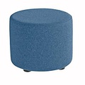 Sitzhocker TAPA Round, Sperrholz, gepolstert, Schurwolle-Bezug, blau