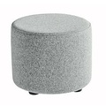 Sitzhocker TAPA Round, Sperrholz, gepolstert, Schurwolle-Bezug, grau