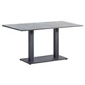 Tisch Best Cervia, Mittelsäule, Tischplatte klappbar, Niveau-Ausgleichschrauben, B 1400 x T 800 H 740 mm, Metall & HPL