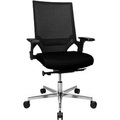 Topstar Bürostuhl T300, Synchronmechanik, mit Armlehnen, Netzrücken Lendenwirbelstütze, Muldensitz, schwarz/schwarz