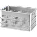 Transportkasten, stapelbar, gelocht, 80 l
