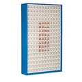 undefined, Vorratsschrank, Volumen 635 l, 204 herausnehmbare Lagerboxen mit Griffmulde, B 1270 x T 250 x H 2000 mm, g.blau/transparent