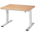 RAU Arbeitsplatz, höhenverstellbar Buche massiv, Tragkraft 300 kg BxT 1250 x 1000 mm
