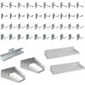 Werkzeughalter Set ADB, 45-teilig, für Lochwände mit 4-Kantlochung & 10 x 10 mm Lochabstand, Stahl, pulverbeschichtet, weissaluminium RAL 9006