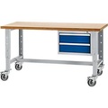 Schäfer Shop Select, Werkbank, fahrbar, höhenverstellbar, Unterbau, hellsilber