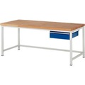 Werkbank Serie 8001, stationär, mit Schublade, B 2000 x T 900 X H 840 mm