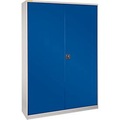 Werkstattschrank XL120 mit 40 Kästen LF531, weissaluminium RAL 9006/enzianblau RAL 5010